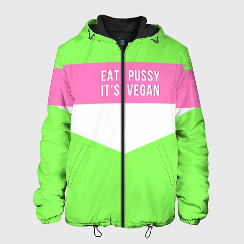 Мужская куртка Eat pussy Its vegan / 3D-Черный – фото 1