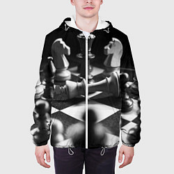 Куртка с капюшоном мужская Шахматы, цвет: 3D-белый — фото 2