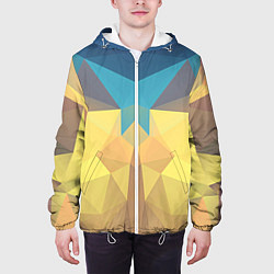 Куртка с капюшоном мужская Абстрактная Геометрия, цвет: 3D-белый — фото 2