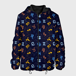 Куртка с капюшоном мужская Знаки Зодиака, цвет: 3D-черный