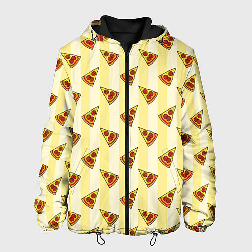 Мужская куртка Кусочки Пиццы / 3D-Черный – фото 1