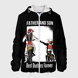 Куртка с капюшоном мужская Папа и сын, цвет: 3D-белый