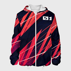 Куртка с капюшоном мужская Абстрактный дизайн ,,Спорт, цвет: 3D-белый