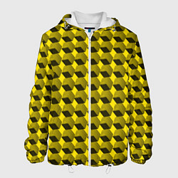 Куртка с капюшоном мужская 3D kube узор, цвет: 3D-белый