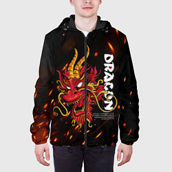 Куртка с капюшоном мужская Dragon Огненный дракон, цвет: 3D-черный — фото 2