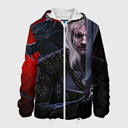 Куртка с капюшоном мужская Ведьмак Геральт, цвет: 3D-белый