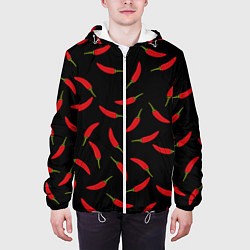 Куртка с капюшоном мужская Chili peppers, цвет: 3D-белый — фото 2