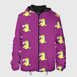 Куртка с капюшоном мужская Фиолетовые пони, цвет: 3D-черный