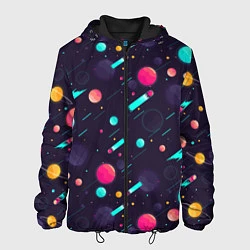 Куртка с капюшоном мужская Космические движения комет, цвет: 3D-черный