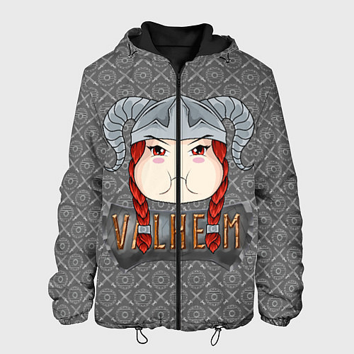 Мужская куртка Valheim рыжая девушка викинг / 3D-Черный – фото 1