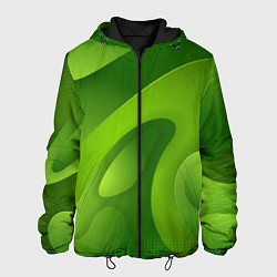 Куртка с капюшоном мужская 3d Green abstract, цвет: 3D-черный