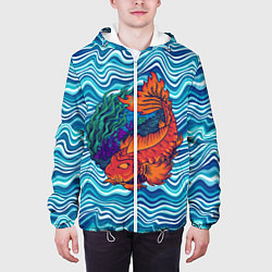 Куртка с капюшоном мужская Fishing planet Огненная рыба, цвет: 3D-белый — фото 2