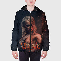 Куртка с капюшоном мужская Valheim девушка воин, цвет: 3D-черный — фото 2