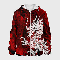 Куртка с капюшоном мужская Chinese Dragon, цвет: 3D-белый