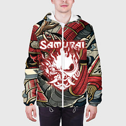 Куртка с капюшоном мужская SAMURAI CYBERPUNK NINJA, цвет: 3D-белый — фото 2