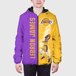 Куртка с капюшоном мужская Леброн NBA, цвет: 3D-черный — фото 2