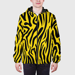 Куртка с капюшоном мужская Тигровые полоски, цвет: 3D-черный — фото 2