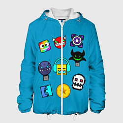 Куртка с капюшоном мужская Geometry Dash: Icons, цвет: 3D-белый