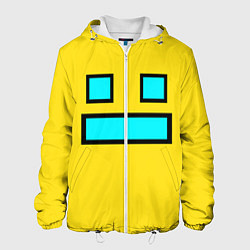 Куртка с капюшоном мужская Geometry Dash Smile, цвет: 3D-белый