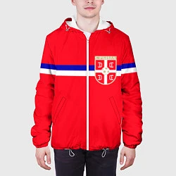 Куртка с капюшоном мужская Сборная Сербии, цвет: 3D-белый — фото 2