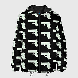 Куртка с капюшоном мужская Пистолеты, цвет: 3D-черный