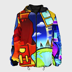 Куртка с капюшоном мужская Geometry Dash, цвет: 3D-черный