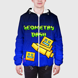 Куртка с капюшоном мужская Geometry Dash, цвет: 3D-белый — фото 2