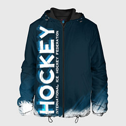 Куртка с капюшоном мужская Hockey IIHF, цвет: 3D-черный