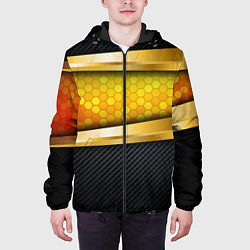 Куртка с капюшоном мужская 3D ЗОЛОТЫЕ СОТЫ БРОНЯ 3Д, цвет: 3D-черный — фото 2
