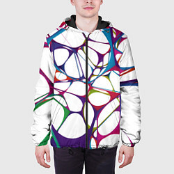 Куртка с капюшоном мужская Нейроны, цвет: 3D-черный — фото 2