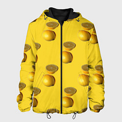 Куртка с капюшоном мужская Летние лимоны, цвет: 3D-черный