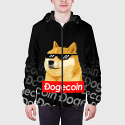 Куртка с капюшоном мужская DOGECOIN DOGE ДОГИКОИН, цвет: 3D-черный — фото 2
