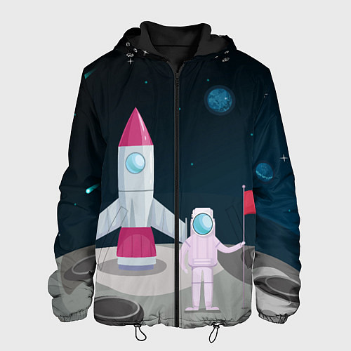 Мужская куртка Астронавт покоряет космос / 3D-Черный – фото 1