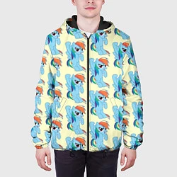 Куртка с капюшоном мужская Rainbow Dash, цвет: 3D-черный — фото 2