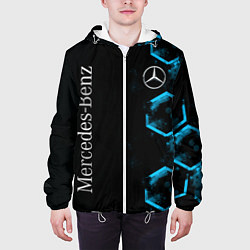 Куртка с капюшоном мужская Mercedes Мерседес Неон, цвет: 3D-белый — фото 2