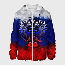 Куртка с капюшоном мужская Россия Russia Герб, цвет: 3D-белый