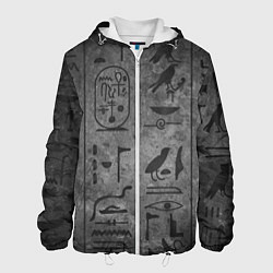Куртка с капюшоном мужская Египетские Иероглифы 3D, цвет: 3D-белый