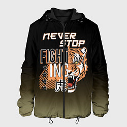 Куртка с капюшоном мужская FIGHT TIGER тигр боец, цвет: 3D-черный