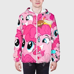 Куртка с капюшоном мужская Pinkie Pie pattern, цвет: 3D-белый — фото 2