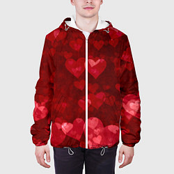 Куртка с капюшоном мужская СЕРДЕЧКИ HEARTS Z, цвет: 3D-белый — фото 2