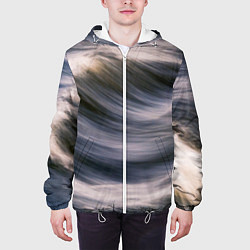 Куртка с капюшоном мужская Море волнуется, цвет: 3D-белый — фото 2