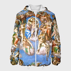 Куртка с капюшоном мужская Микеланджело страшный суд, цвет: 3D-белый