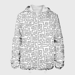 Куртка с капюшоном мужская Геометрический лабиринт, цвет: 3D-белый