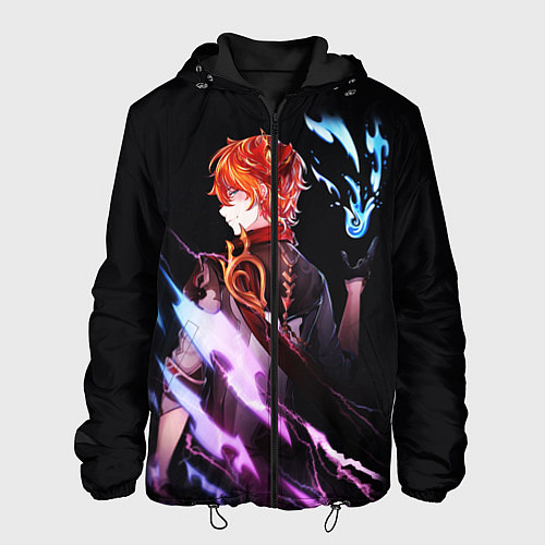 Мужская куртка ТАРТАЛЬЯ - GENSHIN IMPACT NEON / 3D-Черный – фото 1