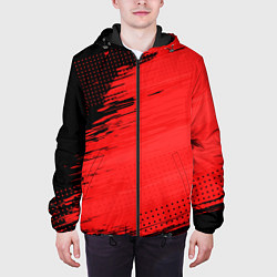 Куртка с капюшоном мужская ЧЕРНО-КРАСНЫЙ ГРАНЖ GRUNGE Z цвета 3D-черный — фото 2