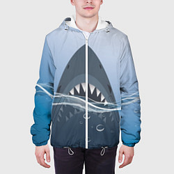 Куртка с капюшоном мужская Акула под водой, цвет: 3D-белый — фото 2