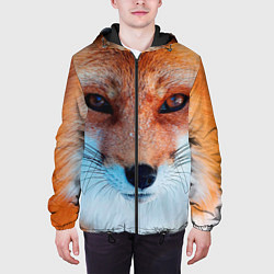 Куртка с капюшоном мужская Мордочка лисы, цвет: 3D-черный — фото 2