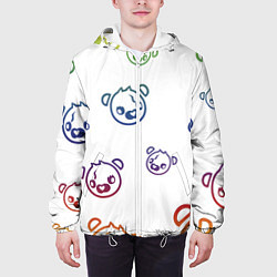 Куртка с капюшоном мужская White Colorful Bear, цвет: 3D-белый — фото 2
