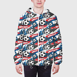Куртка с капюшоном мужская FOOTBALL, цвет: 3D-белый — фото 2