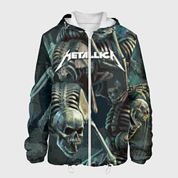 Куртка с капюшоном мужская Metallica Metal Skull, цвет: 3D-белый